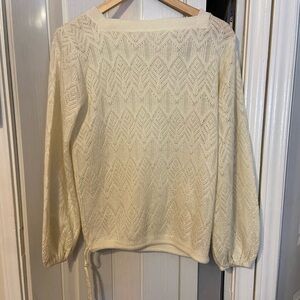 Boho Chic Cream Knit Sweater